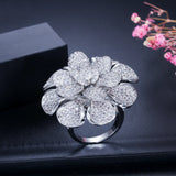 CZ Nigerian Plated Flower Statement Ring for Women R123