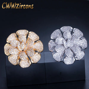 CZ Nigerian Plated Flower Statement Ring for Women R123