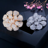 CZ Nigerian Plated Flower Statement Ring for Women R123