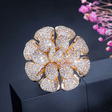 CZ Nigerian Plated Flower Statement Ring for Women R123