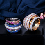 CWWZircons Plated Cubic Zirconium Big Ring R059