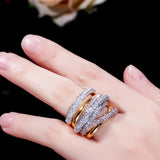 CWWZircons Plated Cubic Zirconium Big Ring R059