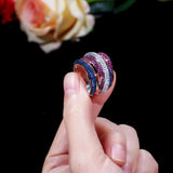 CWWZircons Plated Cubic Zirconium Big Ring R059