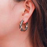 CWWZircons Round Snake Leopard Hoop Earrings for Women CZ Wedding Bridal Jewelry