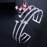 CZ Zirconia Pave Wide Cuff Bangle Bracelet