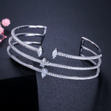 CZ Zirconia Pave Wide Cuff Bangle Bracelet