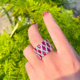 CWWZircons Big Wide Round Chunky Wedding Party Ring R208
