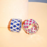 CWWZircons Big Wide Round Chunky Wedding Party Ring R208