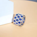 CWWZircons Big Wide Round Chunky Wedding Party Ring R208