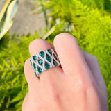 CWWZircons Big Wide Round Chunky Wedding Party Ring R208
