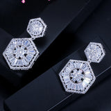 CWWZircons CZ Dangle Earring for Women Wedding Bridal Jewelry CZ127