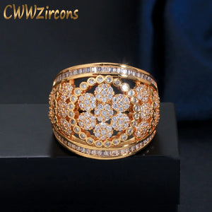 CWWZircons Flower Wedding Rings for Women R144