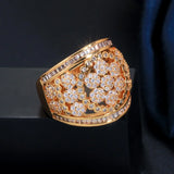 CWWZircons Flower Wedding Rings for Women R144