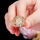 CWWZircons Flower Wedding Rings for Women R144