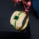 CWWZircons Square Cut CZ Stones Wedding Rings for Women