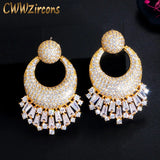 CZ Wedding Engagement Drop Earrings Indian Plated Jewelry