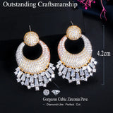 CZ Wedding Engagement Drop Earrings Indian Plated Jewelry