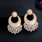 CZ Wedding Engagement Drop Earrings Indian Plated Jewelry