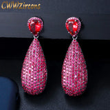 Hot Pink Red Big Dangle Drop Party Earrings CZ592