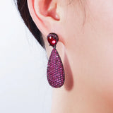 Hot Pink Red Big Dangle Drop Party Earrings CZ592