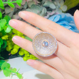 Micro Pave CZ Big Size Wedding Party Ring for Women R153