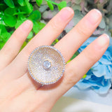 Micro Pave CZ Big Size Wedding Party Ring for Women R153