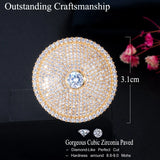 Micro Pave CZ Big Size Wedding Party Ring for Women R153