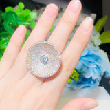 Micro Pave CZ Big Size Wedding Party Ring for Women R153