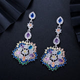 CZ Long Drop Earrings High Women CZ Party Costume Jewelry CZ353