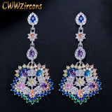 CZ Long Drop Earrings High Women CZ Party Costume Jewelry CZ353
