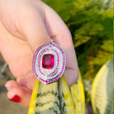 CWWZircons Rose Red CZ Women Engagement Wedding Ring R202