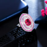 CWWZircons Rose Red CZ Women Engagement Wedding Ring R202