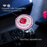 CWWZircons Rose Red CZ Women Engagement Wedding Ring R202