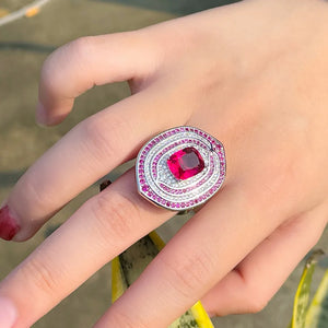 CWWZircons Rose Red CZ Women Engagement Wedding Ring R202