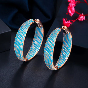 CWWZircons CZ Large Loop Hoop Earrings for Women CZ883