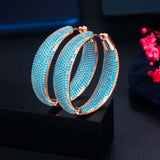 CWWZircons CZ Large Loop Hoop Earrings for Women CZ883