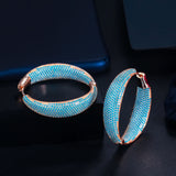 CWWZircons CZ Large Loop Hoop Earrings for Women CZ883