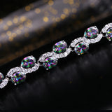 CWWZircons Rainbow CZ Stone Bracelet with Cubic Zirconia Jewelry