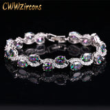 CWWZircons Rainbow CZ Stone Bracelet with Cubic Zirconia Jewelry