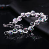 CWWZircons Rainbow CZ Stone Bracelet with Cubic Zirconia Jewelry