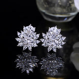 CWWZircons Flower CZ Crystal Women Ear Clip Earrings CZ196