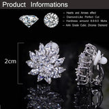 CWWZircons Flower CZ Crystal Women Ear Clip Earrings CZ196