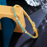 3mm Turquoise Stone Tennis Chain Bracelet for Women