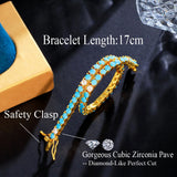 3mm Turquoise Stone Tennis Chain Bracelet for Women