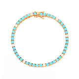 3mm Turquoise Stone Tennis Chain Bracelet for Women