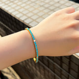 3mm Turquoise Stone Tennis Chain Bracelet for Women