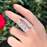 CWWZircons Angel Wing CZ Open Cuff Ring for Women Wedding Evening R272