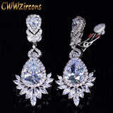 CZ Zirconia Crystal Bridal Wedding Clip Earrings CZ409