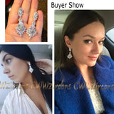 CZ Zirconia Crystal Bridal Wedding Clip Earrings CZ409