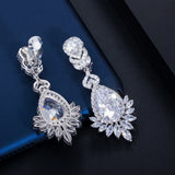CZ Zirconia Crystal Bridal Wedding Clip Earrings CZ409